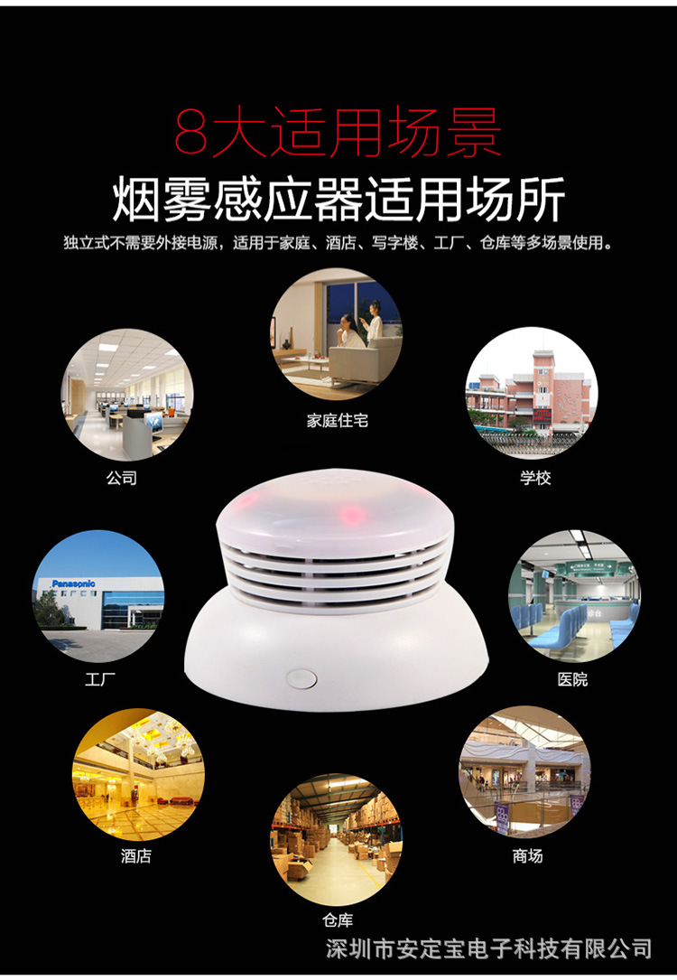 外贸专供涂鸦智能wifi无线烟雾报警器wifi烟雾探测器APP报警推送详情22