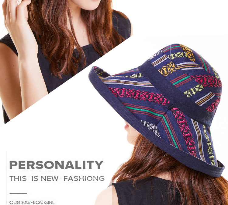 New Korean-style all-roundable sun hat, ethnic-style sun protection hat, basin hat, versatile Korean style, casual outing fisherman hat for women pic 13