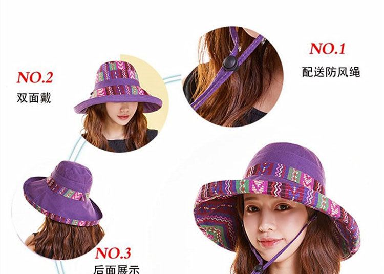 New Korean-style all-roundable sun hat, ethnic-style sun protection hat, basin hat, versatile Korean style, casual outing fisherman hat for women pic 5