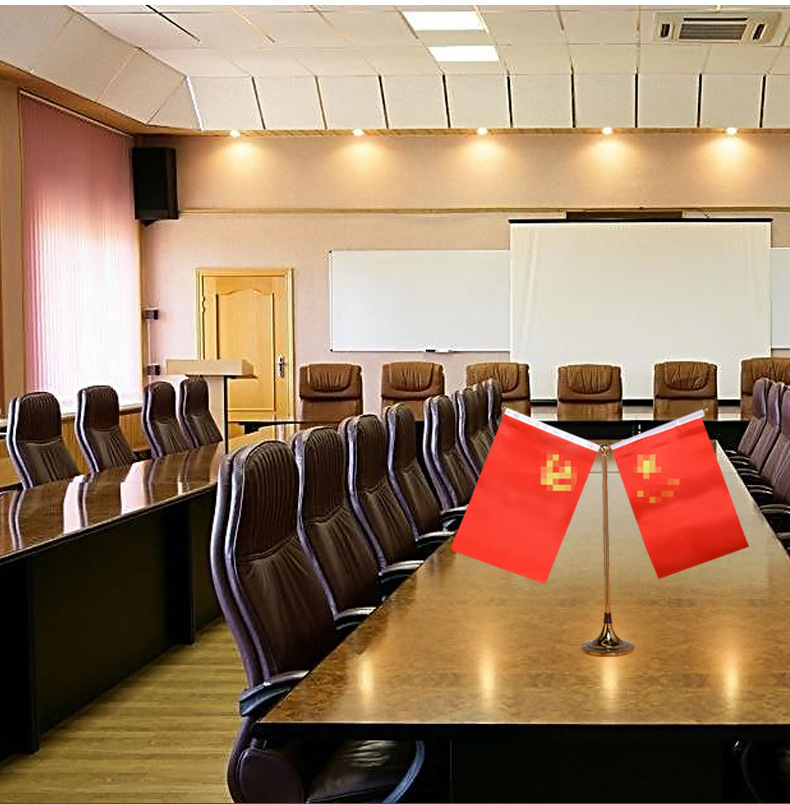 全金属Y型钛金电镀双面红色旗帜广告展示架详情15