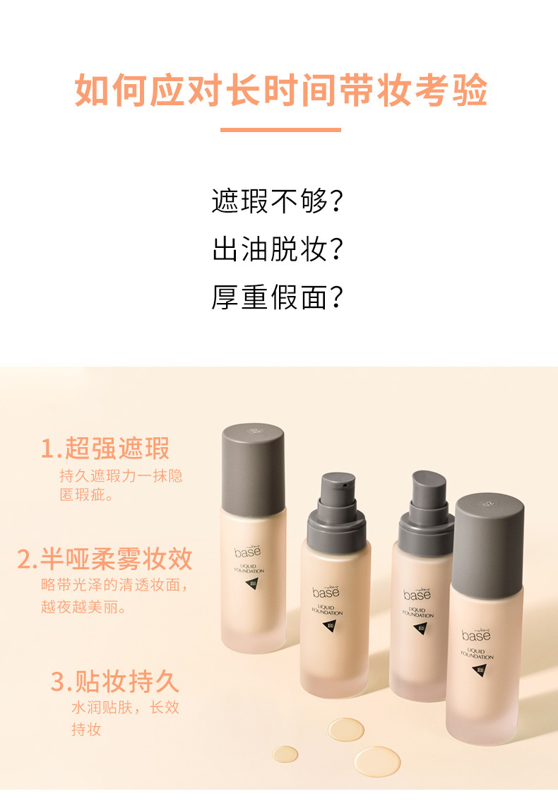 xixi Hydrating and Repairing Foundation for Dry Skin, Women, Concealer, Moisturizing, Waterproof, Sweat-proof, Long-lasting and non-smudging Foundation Cream pic 3