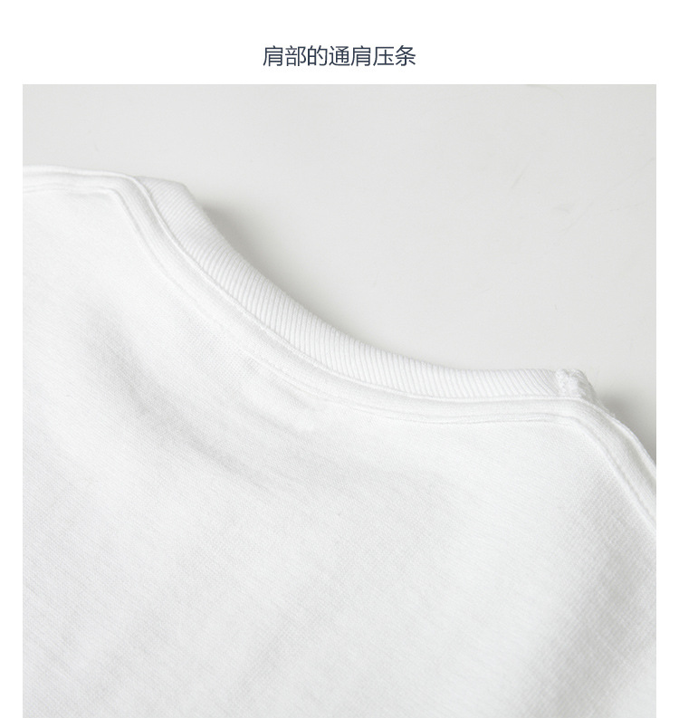 300g three-needle Xinjiang pure cotton heavy weight non-shrinking black and white pure cotton T-shirt for women, brushed breathable short-sleeved for men pic 23