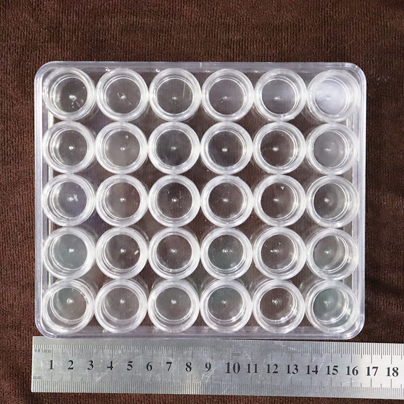 现货供应6克圆瓶30个装套盒高透明料分装盒镜面粉亮片包装盒厂家详情20