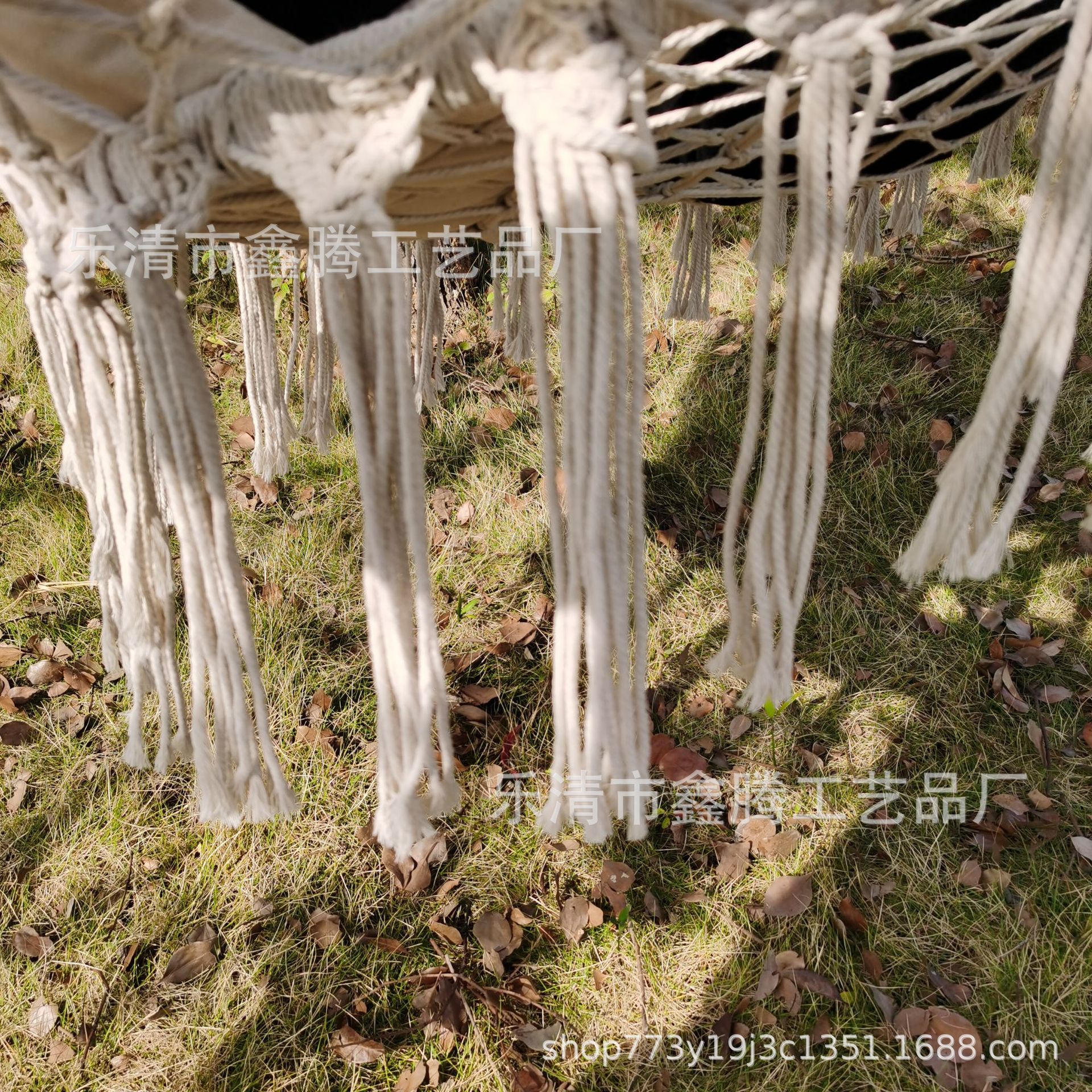 吊椅 亚马逊跨境热销双人吊椅 ins波西米亚流苏花边手工编织 吊椅详情4