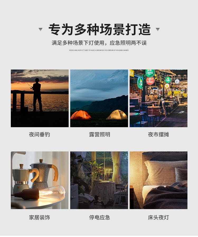 厂家跨境户外便携露营灯复古照明LED拉线灯拉绳灯野营灯照明详情2