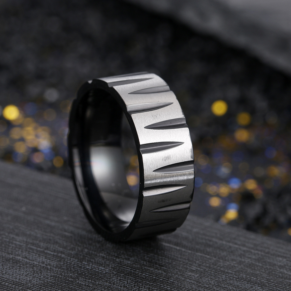 Wholesale of new cross-border stainless steel W victory rings with vacuum electroplating and seven-color brushed jewelry in the furnace, popular in Europe and America pic 5