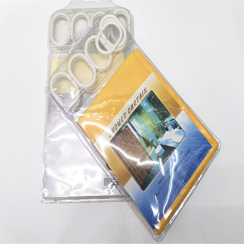 PE single-color/patterned bathroom luxury simple water-blocking shower curtain 180*180CM factory direct sale one piece pic 4