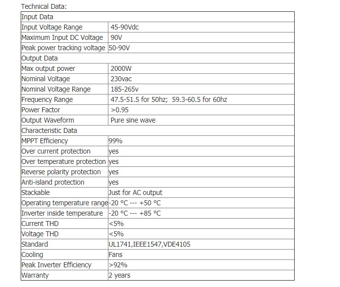 Solar high-frequency pure sine wave grid-connected inverter 2000W220V with WIFI/ anti-reverse current device transformer pic 7