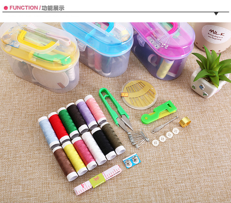 10-piece needle and thread set, tool needle and thread bag, needle and thread box set, sewing machine thread, home accessories with circular needle pic 2