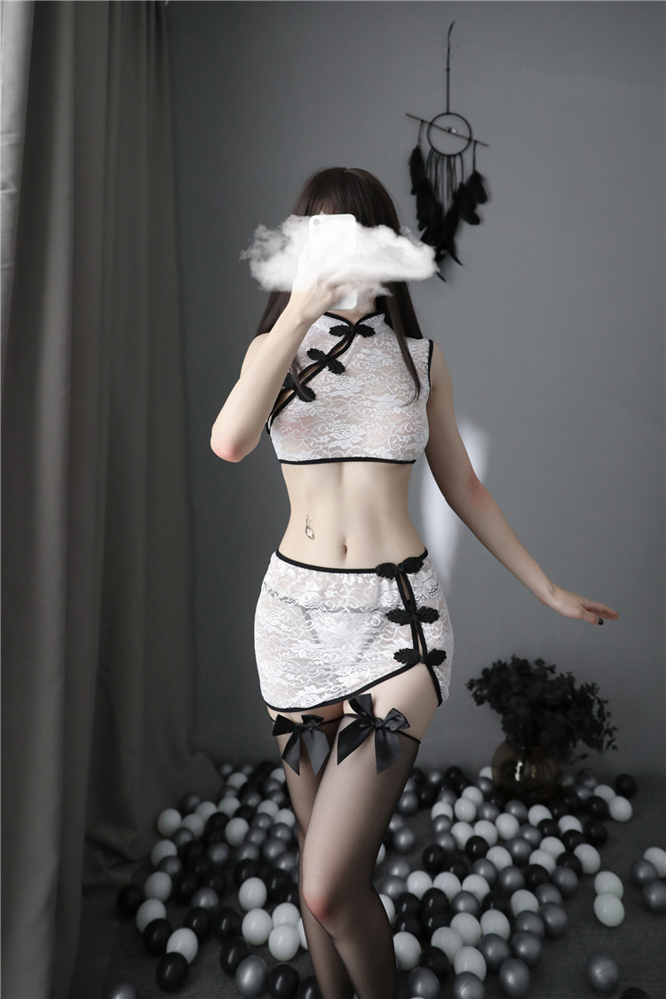 国潮旗袍美女情趣内衣蕾丝花短裙中国风古装分体制服性感衣服诱惑激情详情10