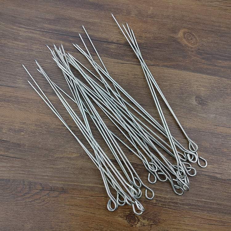 现货批发烤鸭缝尾针 不锈钢烧鸭针 封口叉烧鹅 带圈串卤鸭脖针详情6