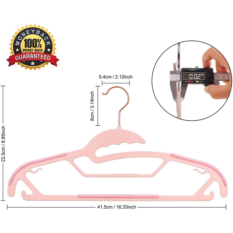Dry and wet plastic anti-slip clothes hanger, multi-functional trouser rack, traceless windproof coat hanging rack, trouser support rack, clothes drying rack, rose gold pic 18