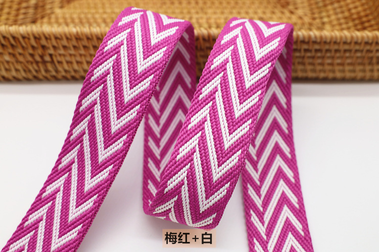 Factory direct supply of wide color polyester jacquard webbing for luggage straps, canvas belts, shoes and hats, and decorative accessories pic 10