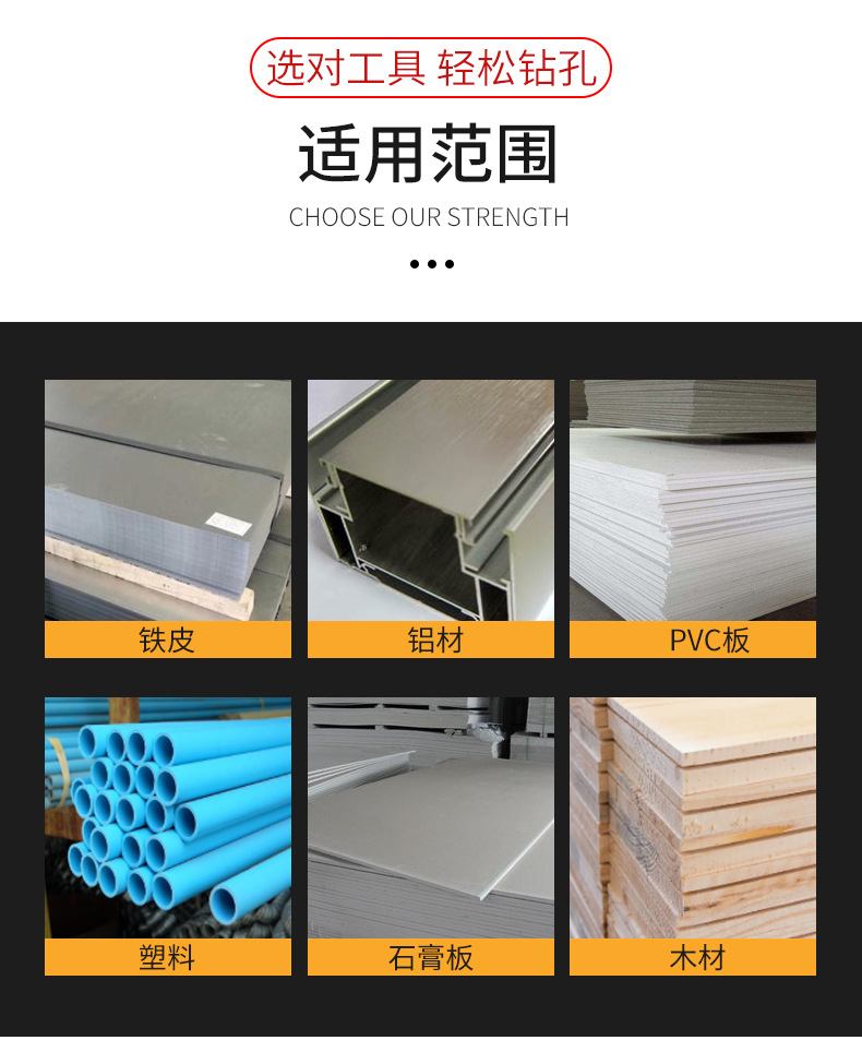 M42双金属开孔器木工开孔钻头塑料石膏板铁板筒灯铁皮pvc扩孔器详情7