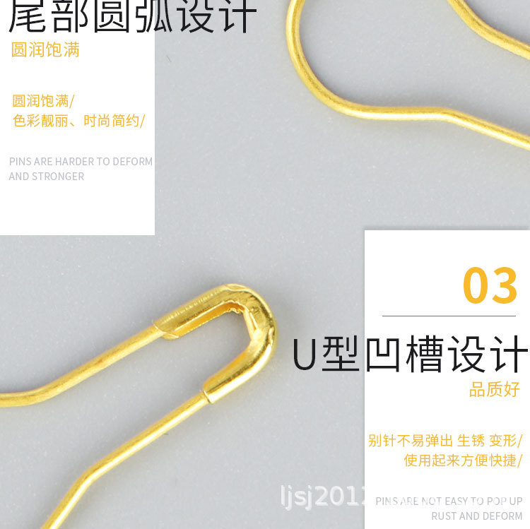 Gourd pins, iron safety pin, copper tag collar pin, colored safety pin, pear-shaped pin, direct supply from the manufacturer pic 5