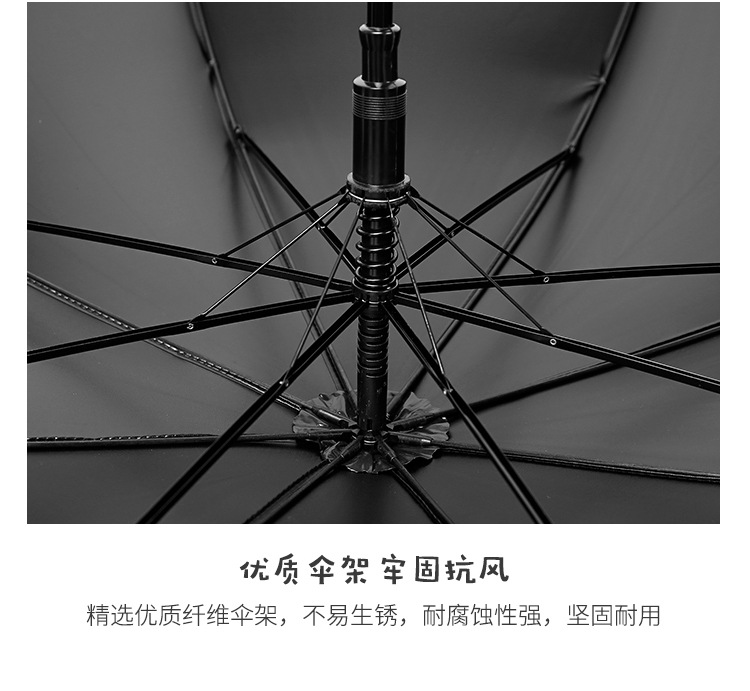 遮阳伞女韩国小清新简约雨伞女自动长柄弯勾学生黑胶太阳伞条纹伞详情10