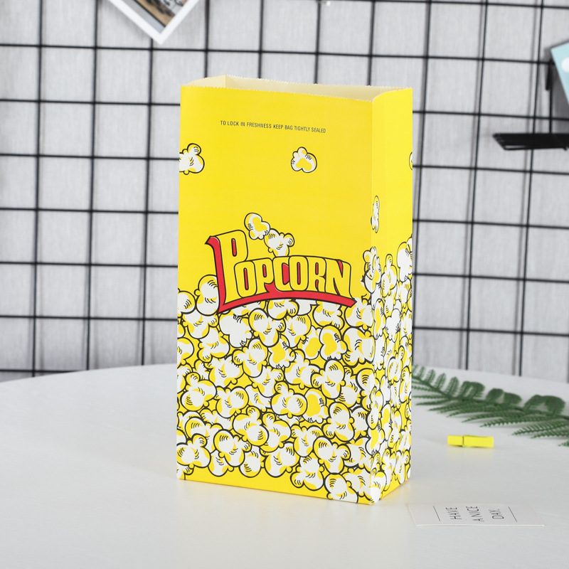 Wholesale of oil-proof popcorn paper bags, food-grade kraft paper laminated square bottom bags and thickened packaging bags from the manufacturer pic 6