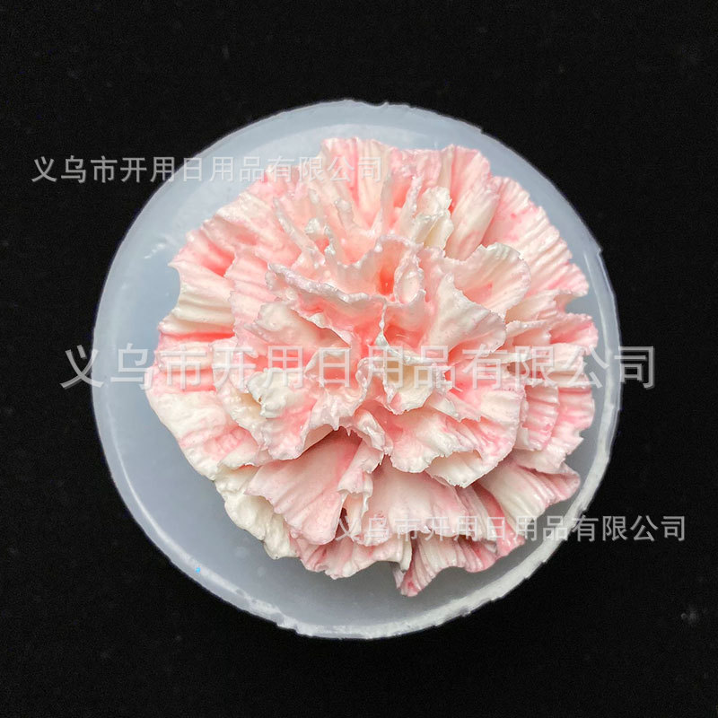 康乃馨山茶花玫瑰花朵雾面硅胶模DIY滴胶石膏蜡烛手机壳装饰摆台详情4