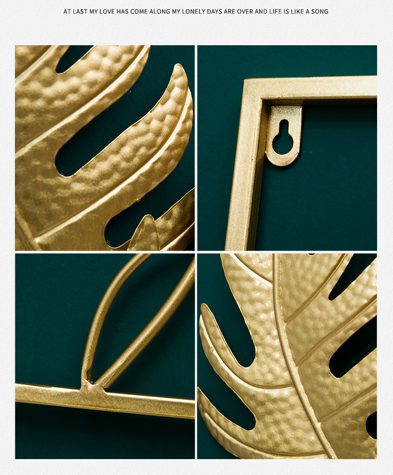 现代客厅墙面装饰金属叶子壁挂电视机沙发背景墙玄关房间墙壁挂饰详情11