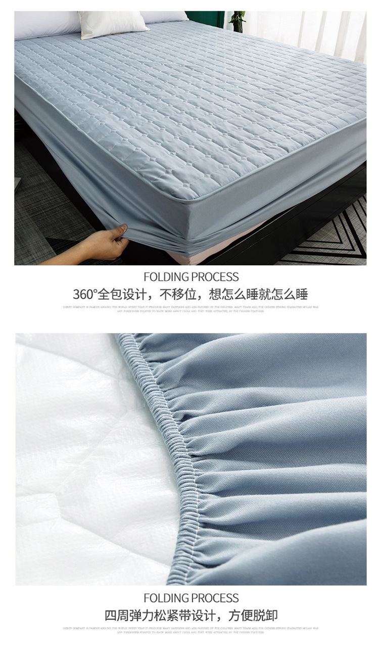 Cross-border Amazon frosted urine isolation pad mattress protective cover, washed cotton with cotton lining bed cover, full coverage waterproof bed cover pic 15