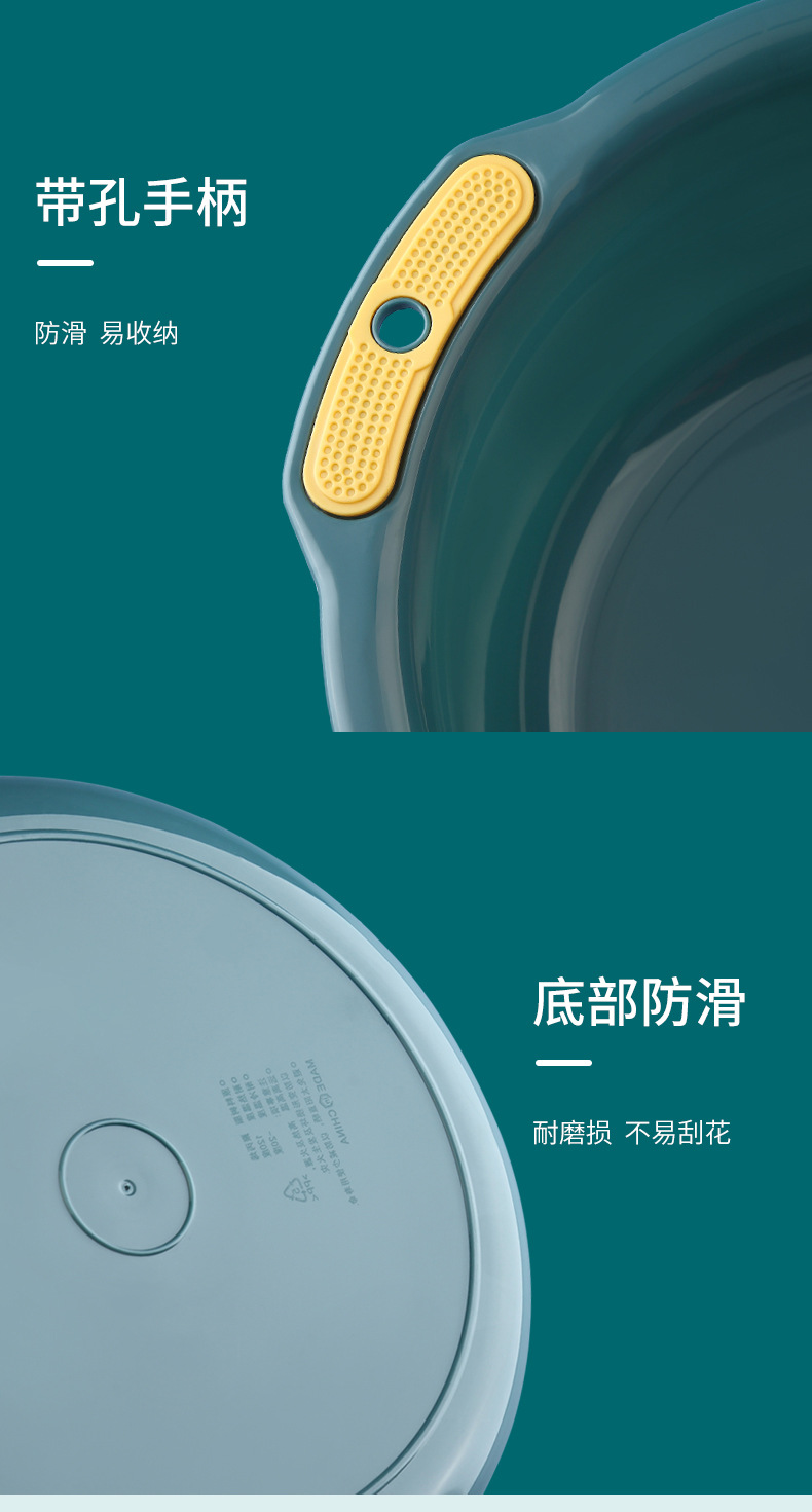 Thickened household washbasin, adult plastic laundry basin, double-eared baby foot basin, kitchen vegetable basin, plastic washbasin pic 15