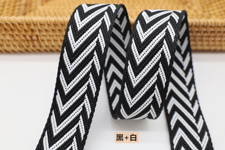 Factory direct supply of wide color polyester jacquard webbing for luggage straps, canvas belts, shoes and hats, and decorative accessories pic 7