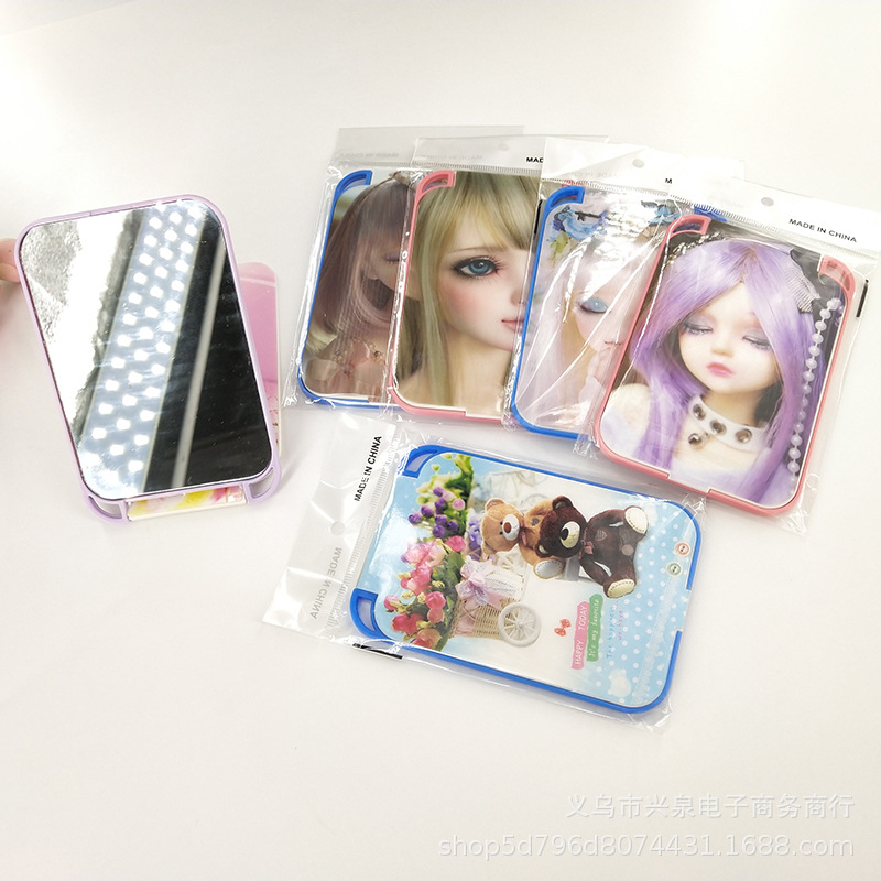 【3-10区】3D【大号】方形眨眼镜 60/盒480/箱1元2元镜子眨眼睛小镜子随身便携镜子3D眨眼镜学生卡通镜子梳妆镜详情3