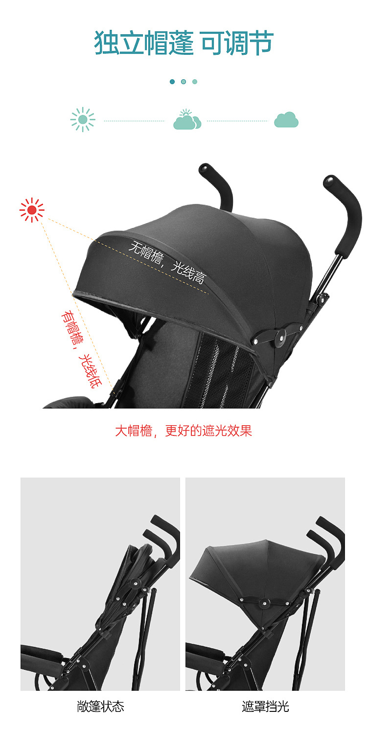 厂家直销批发婴儿推车可坐躺轻便折叠式宝宝儿童手推伞车一件代发详情8