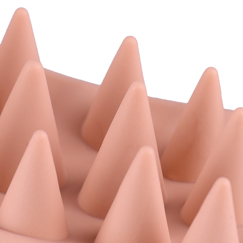 工厂现货按摩硅胶刷 纯硅胶按摩洗头刷 家居头皮清洁梳子经络刷子详情6