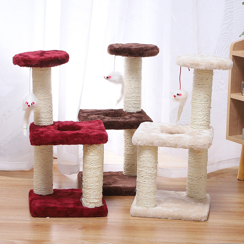 Wholesale of three-layer three-column cat climbing frames, sisal cat scratch boards, cat toys, stress-relieving cat scratch columns, and cat climbing frames for cross-border trade pic 8