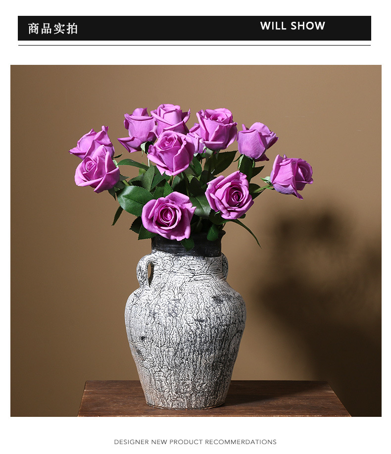 高仿真玫瑰花单支手感保湿玫瑰婚庆居家装饰手捧花摆件玫瑰花蕾详情17