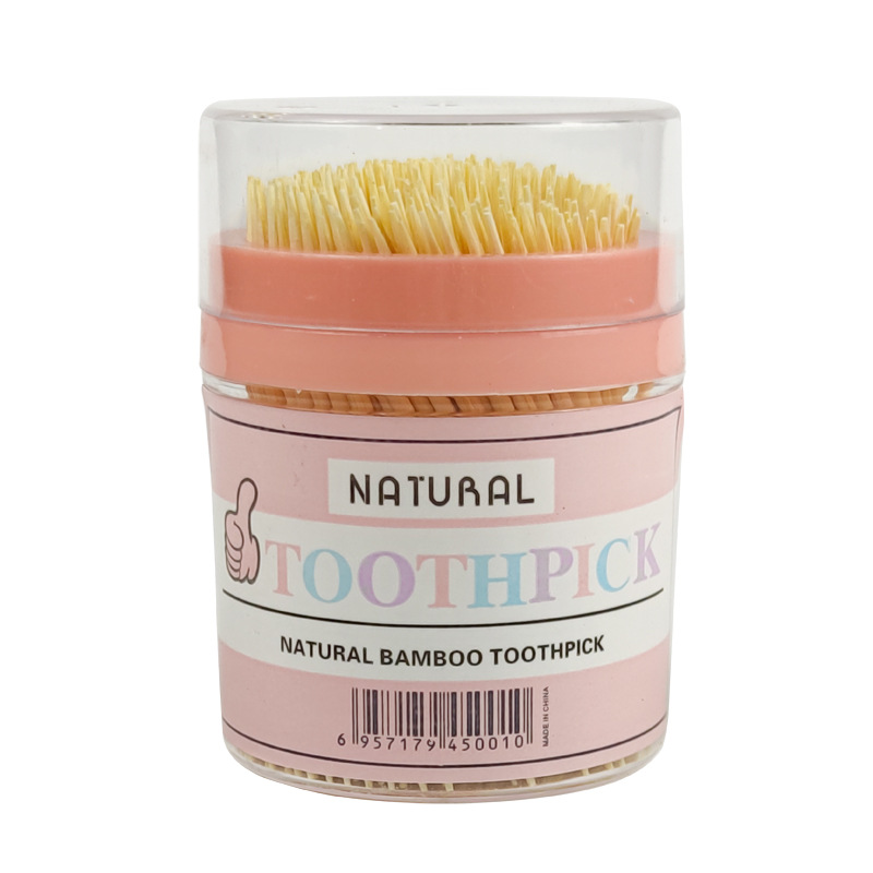 牙签300支装 家居日用百货圆筒装双头竹制一次性牙签地毯牙签果签详情11