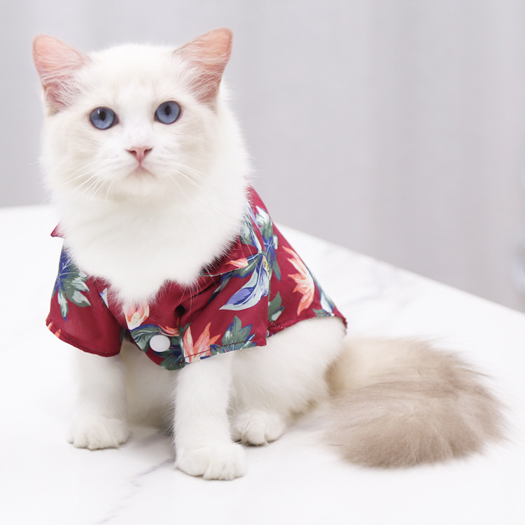 Pequeño y mediano perro playa piña camisa hawaii mascota perro gato golden hair primavera verano fino ropa artículos pic 30