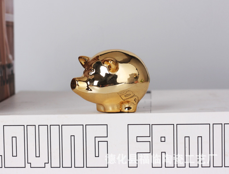 Nordic creative ceramic electroplated animal handicrafts, tabletop ornaments, small gifts, decorative items, bonsai, trinkets, return gifts pic 16