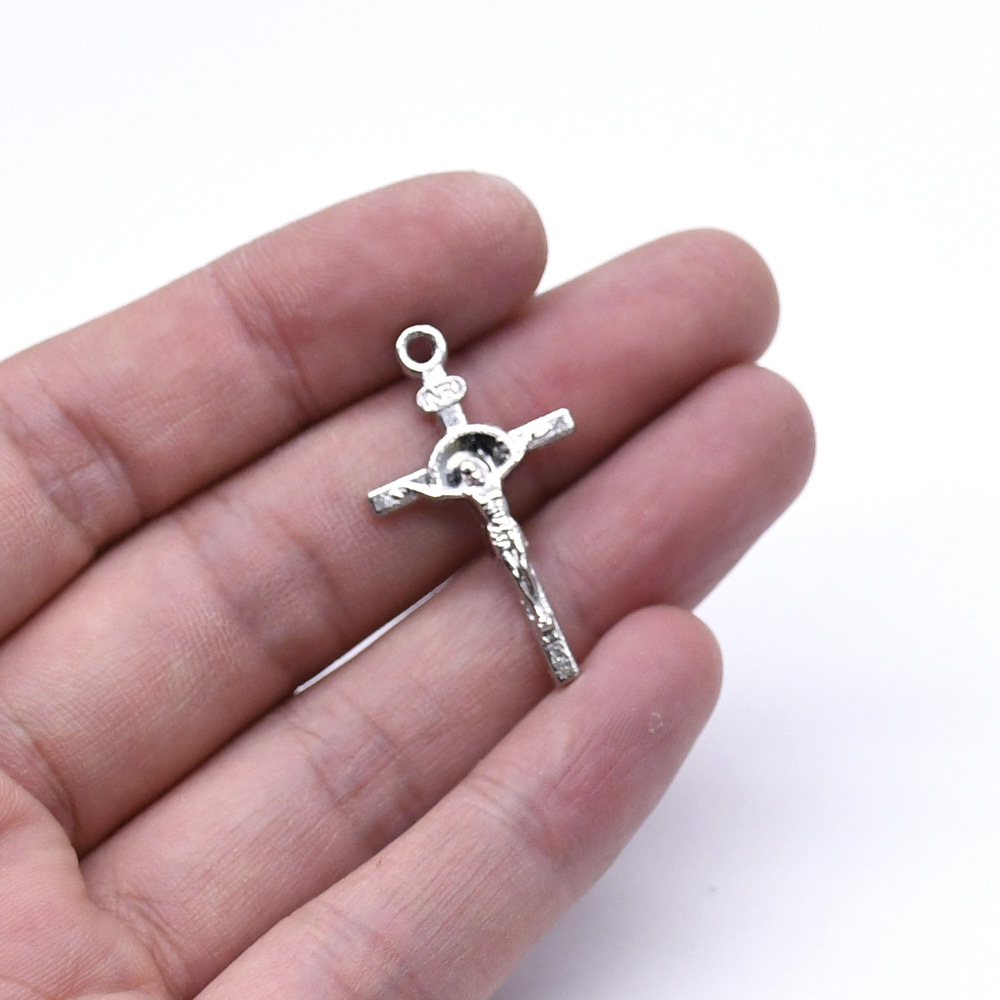 (10 pieces per pack) Cross pendant, gold DIY jewelry accessory, rosary necklace pic 11