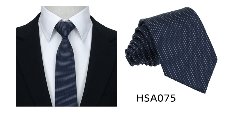 男士高级商务领带制服西装休闲7.5cm宽涤丝婚礼伴郎手打格子领带详情43