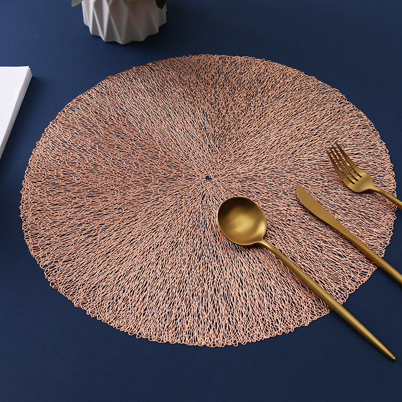 PVC餐垫镂空设计爆炸丝餐垫欧式风格餐厅酒店餐桌装饰隔热餐垫详情5
