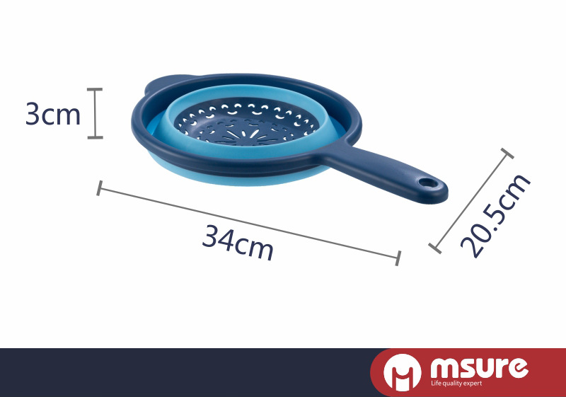 批发伸缩带柄沥水篮家用厨房果蔬洗菜篮滴水筛折叠可悬挂塑料盆详情3