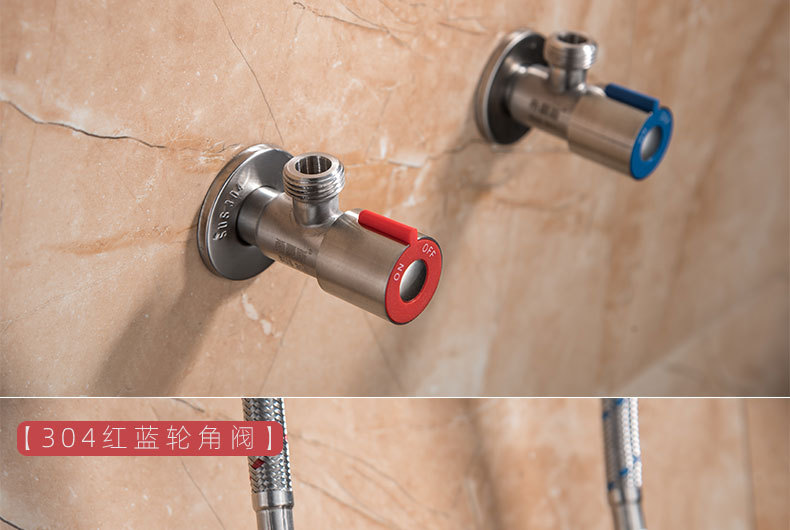 Ximans 304 stainless steel Angle valve, all-copper Angle valve, water heater water stop switch valve, 4-minute DN15 ceramic core pic 10