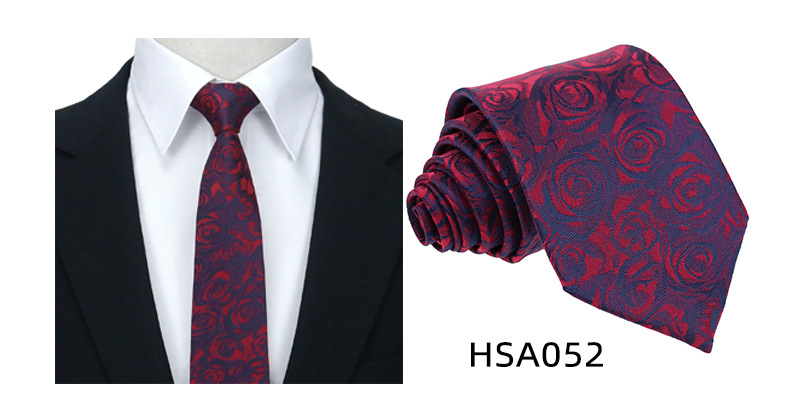 男士高级商务领带制服西装休闲7.5cm宽涤丝婚礼伴郎手打格子领带详情20