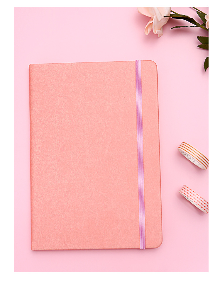 Cross-border exclusive leather notebook a5 with strap, hand-held notebook, logo set A6 notebook, meeting record book pic 14