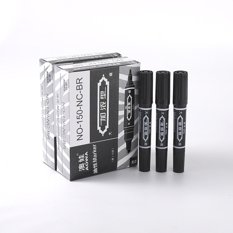150 double-headed oil-based black marker pen, large-capacity marking color big-headed pen, logistics mark quick-drying marker pen pic 11
