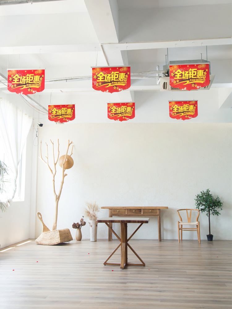 Aluminum alloy POP metal hanging scroll, D-shaped poster hanging accessories, KT board photo advertising poster pole, store poster suspension metal hanging scroll, store photo painting hanging pole, indoor advertising picture fixation pic 7
