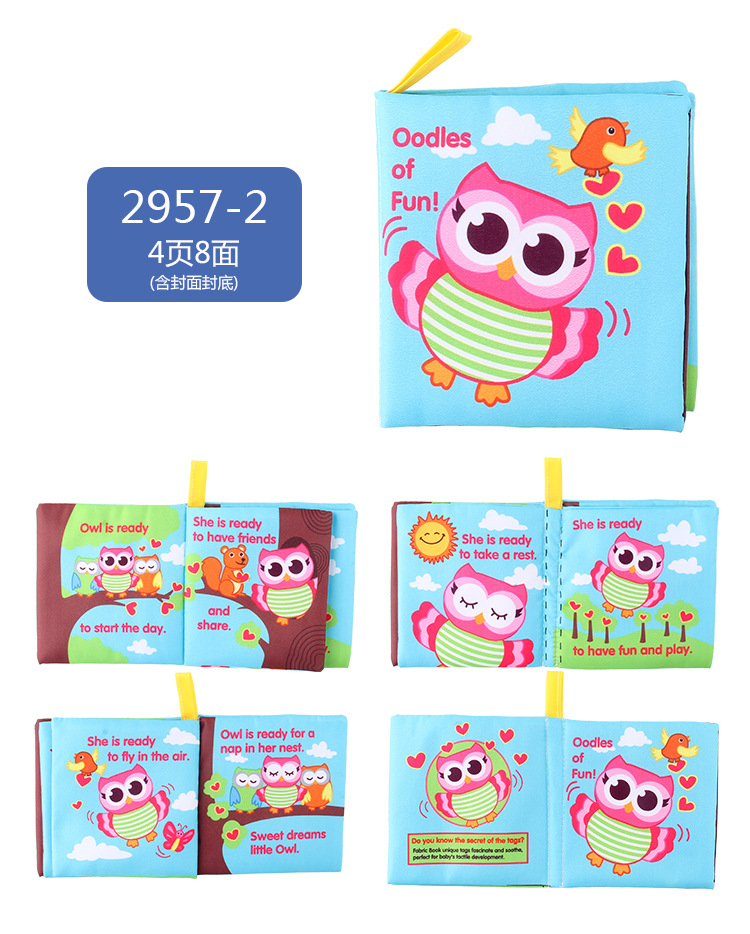 Amazon cross-border 3D baby cloth books, early education toys, English palm books, animal number recognition baby cloth books pic 41
