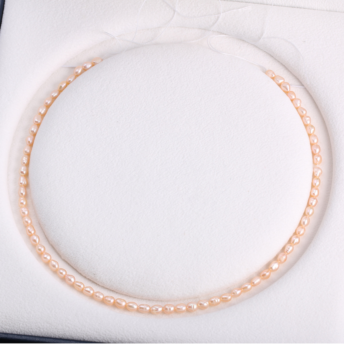 天然淡水珍珠串珠4-4.5mm米形珍珠打孔散珠珠宝制作DIY项链配件详情7