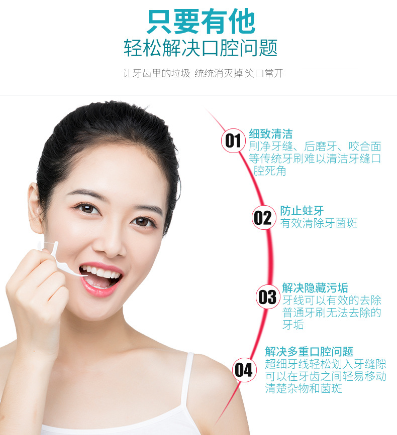 Portable 30-piece bucket dental floss, interdental floss box, dental floss stick, dental floss box, high-strength flossing, disposable dental floss stick pic 6