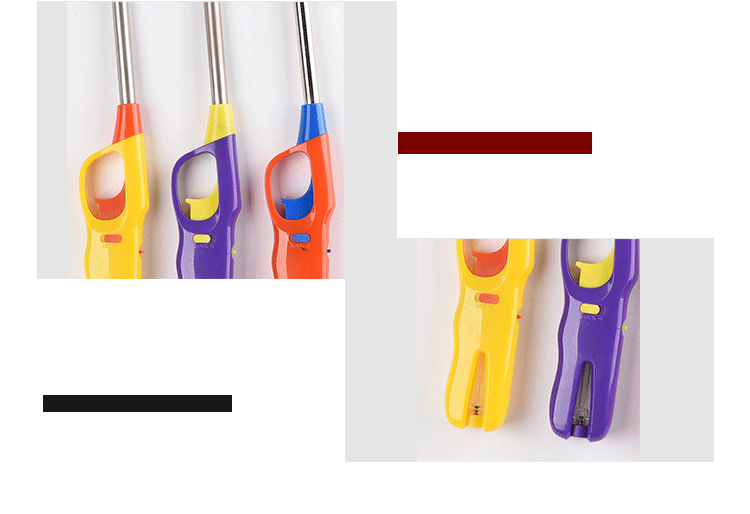 跨境现货拼色电子长嘴打火机可调火家用长管厨房点火器烧烤点火器详情5