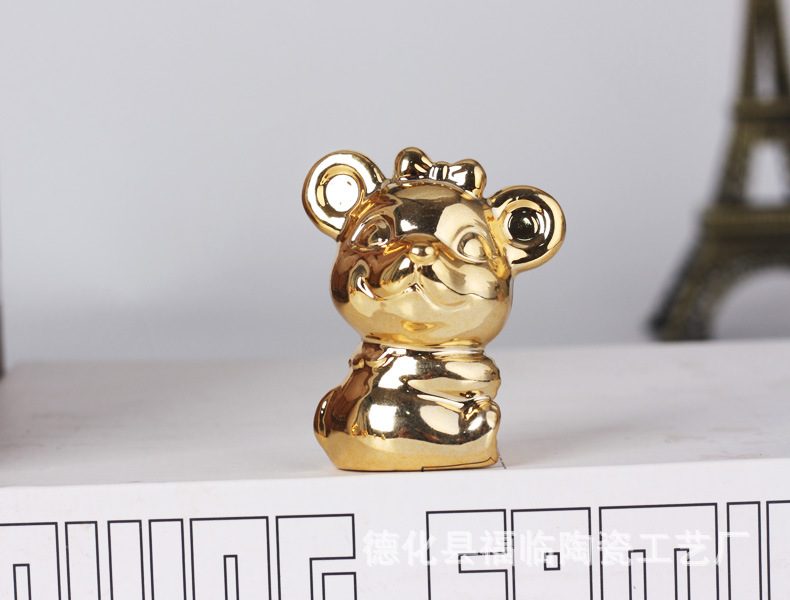 Nordic creative ceramic electroplated animal handicrafts, tabletop ornaments, small gifts, decorative items, bonsai, trinkets, return gifts pic 14