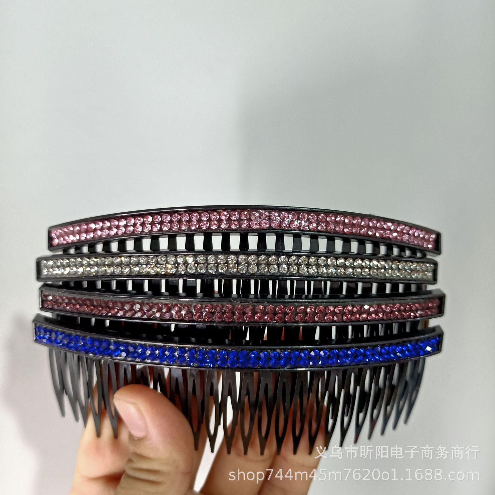 Double-row diamond hair combs, plastic Korean-style insert combs, 2-yuan store wholesale, bangs comb accessories, 1-yuan hair comb wholesale pic 4