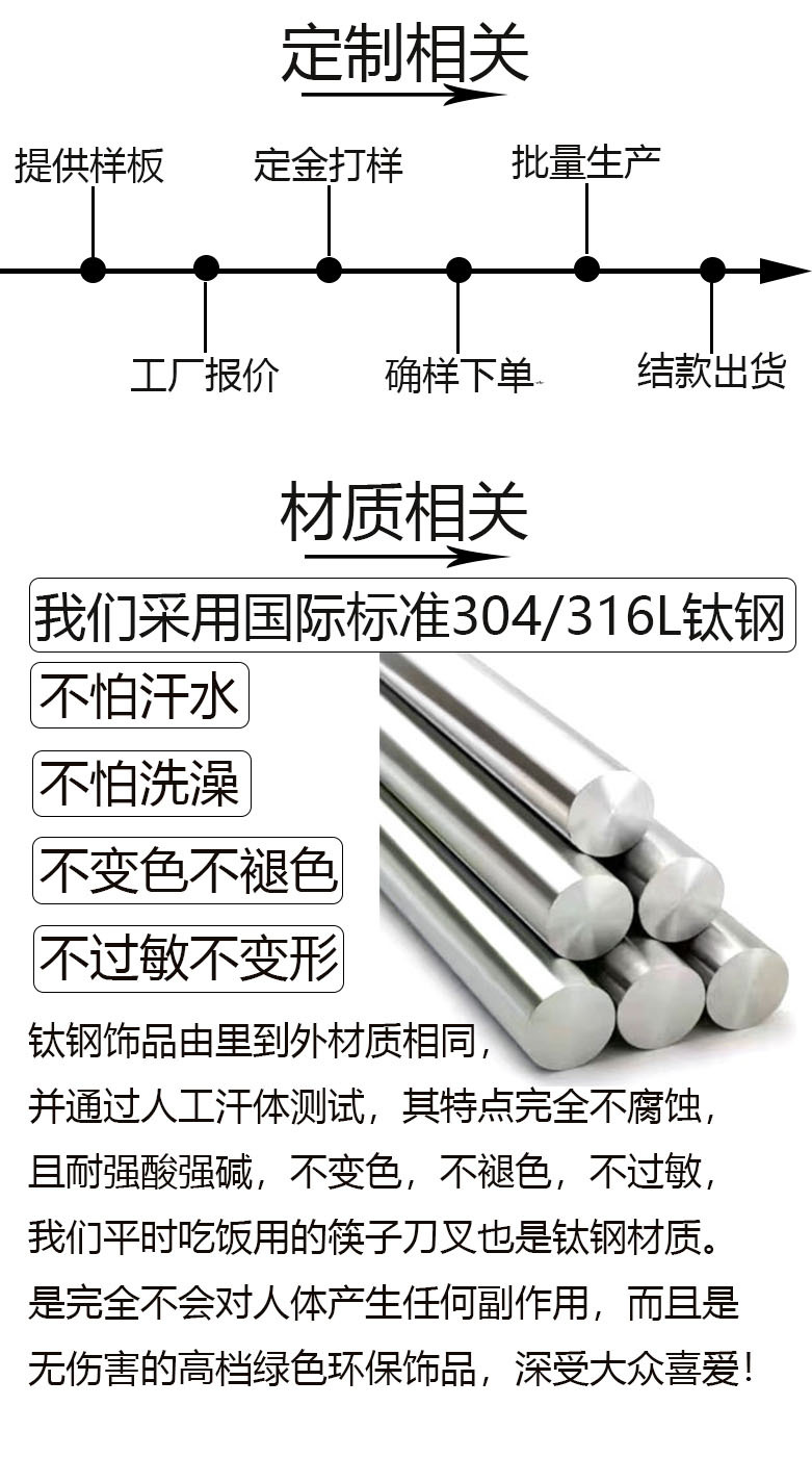 不锈钢磁铁扣钛钢平珠扣朱砂手环子弹头药丸龙鳞皮绳diy饰品配件详情22